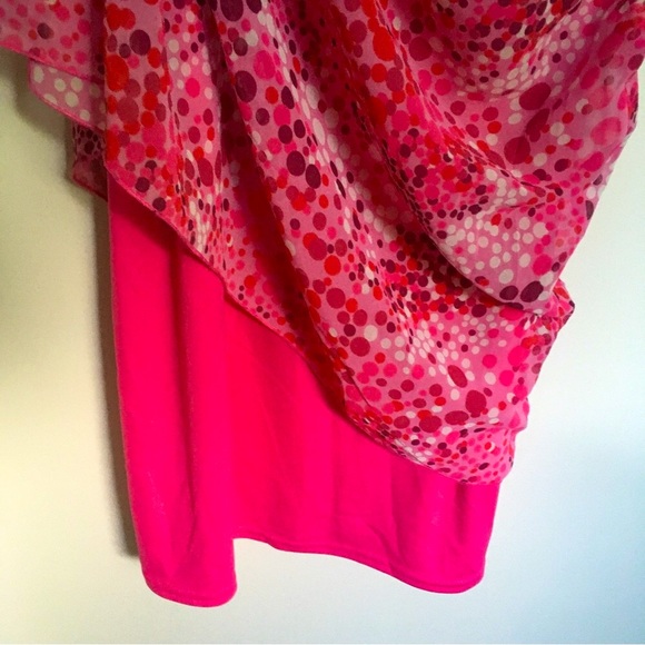 Vintage 90s pink bubble chiffon dress Size M. - Picture 3 of 4